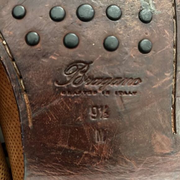 BRAGANO LEATHER ITALIAN MADE LOAFERS SIZE 9 1/2 - Picture 4 of 5